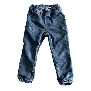 Gap boys black denim joggers with elasticized waistband boys size 3 Like New